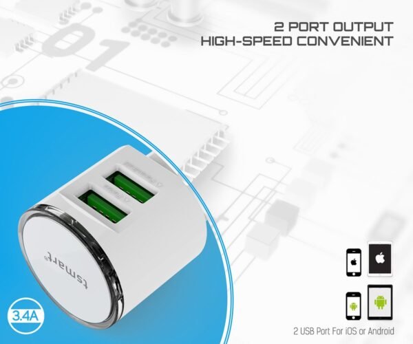 Tsmart Şarj Kablolu 3.4A Araç Şarj Seti