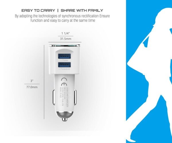Tsmart Şarj Kablolu 3.4A Araç Şarj Seti