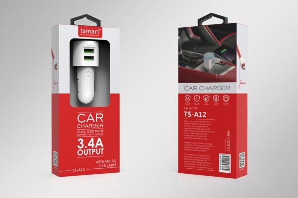 Tsmart Şarj Kablolu 3.4A Araç Şarj Seti