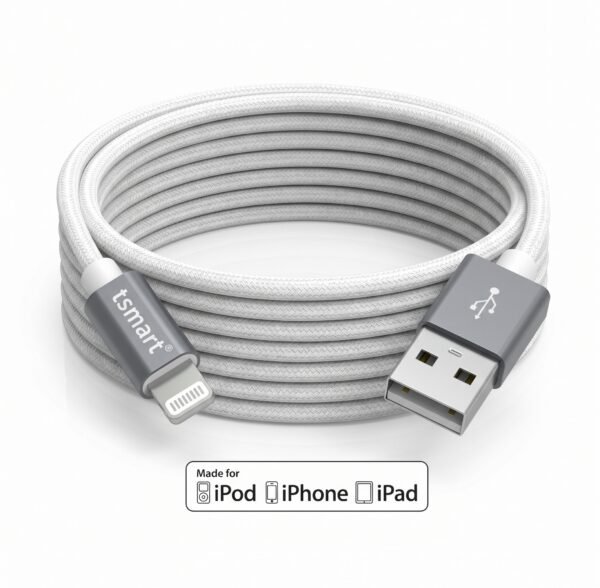m1 TSMART Apple MFi Lisanslı iPhone Şarj Kablosu | Hızlı Şarj & Veri Aktarım | Dayanıklı Lightning Data Kablosu | iPhone 14/13/12/11/XR/XS/8 Uyumlu