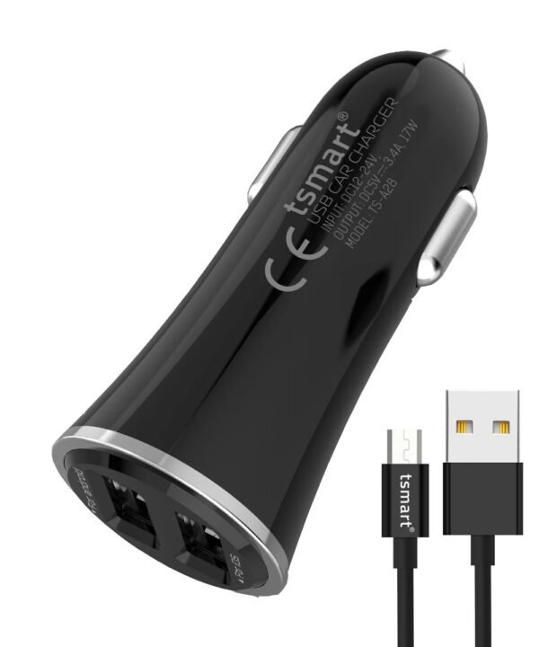 Tsmart Şarj Kablolu 2 USB Araç Şarj Seti
