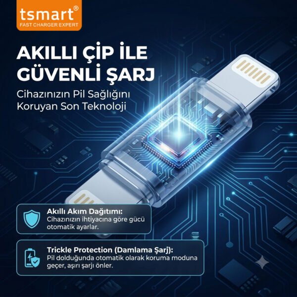 k20-1 Tsmart 30W Usb-C To Lightning iPhone Hızlı Şarj Kablosu TS-K20