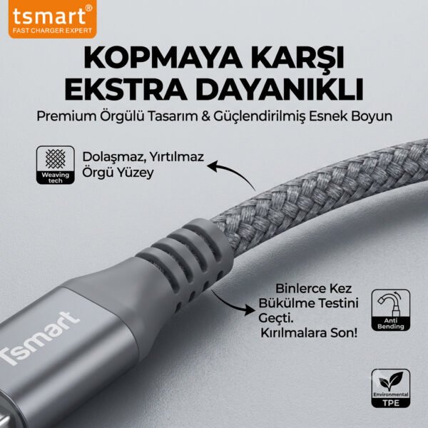 k20-4 Tsmart 30W Usb-C To Lightning iPhone Hızlı Şarj Kablosu TS-K20